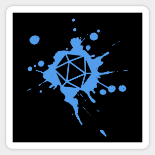 Blue 20 Sided Dice Paint Splatter Spraypaint Dungeons Crawler and Dragons Slayer Tabletop RPG Addict Sticker